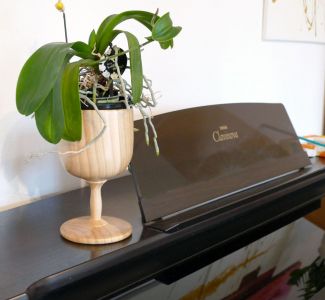 Kelch mit 22cm Höhe und Ø12cm aus Wildkirsche 